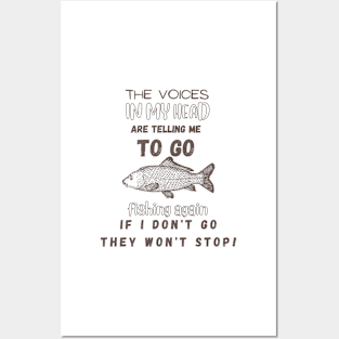 Fishy Voices in My Head Posters and Art